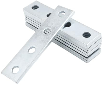 ZUDKSUY 9 Pcs 4 Hole Flat Plate Connector Bracket Galvanized Steel Compatiable with 1/2 Bolt in 1-5/8 Strut Channel Heavy Duty (Thickness 5mm)
