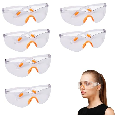Homefantasy Set da 8 Occhiali Protettivi da Lavoro,occhiali di protezione con lenti in plastica,Antinfortunistica Antiscivolo per Lavoro,Ciclismo,Laboratori