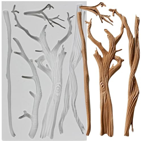 MINFEIDMS Branches d'arbre en silicone pour décoration de gâteaux en sucre et pâte à sucre, argile polymère