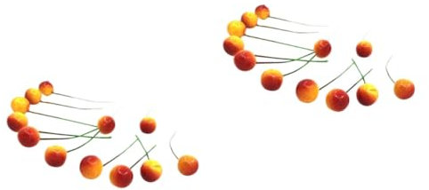 IMIKEYA 96 Pièces Faux Fruits Décoratifs Mini-Couronne Décor De Fruits Tige De Brindille De Baie Branches Artificielles Fruits Artificiels Décorations De Baies De Noël Baie Rouge Faux Houx