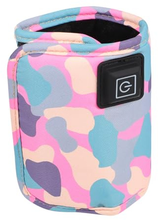 USB Flaschenwärmer Abdeckung mit 3 Stufen, Rosa, Polyester | Milchflasche, Konstante Temperatur, Temperaturverstellbar, Nachts Beim Füttern, Kompatibel