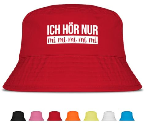 Prozente Momente Ich hör nur mimimimi - Fischerhut | Anglerhut | Sonnenhut | Sommer | Party | Malle | lustige Sprüche | OneSize | Malle | Urlaub (Rot)