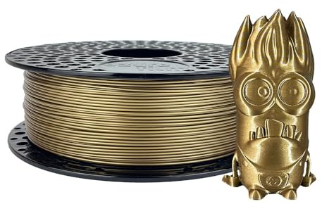 AzureFilm Original PLA Filament für 3D-Drucker, 1,75 mm, 1 kg Spule, einfach zu drucken, hohe Präzision, glatte Oberfläche, ideal für Prototypen (Gold, 1 kg)