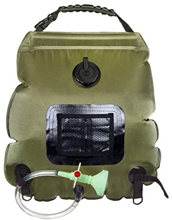 Abaodam Camping Duschbeutel Tragbare Solar Dusche für Outdoor Aktivitäten Duschkopf für Wandern Angeln Grillen und Grün