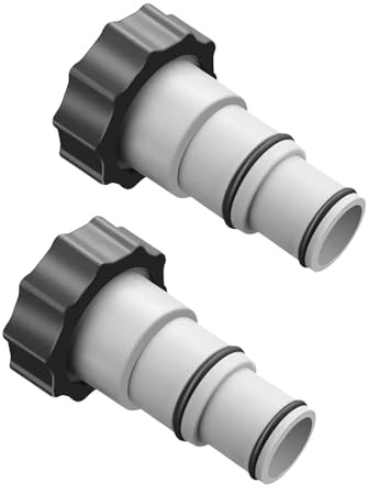 FUGLUS 2 adaptadores para manguera de piscina, adaptadores para piscina, adaptadores de manguera con rosca interior para atornillar, para manguera de piscina de Ø 32 y 38 mm (2 unidades)