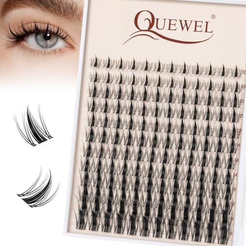 QUEWEL Manga-DH-B, 144 Stück Clusterwimpern, Natürlicher Look, weich und flauschig, Wimperncluster mit verschiedenen Make-up-Stilen, Anime Wimpern, benutzerfreundlich für zu Hause