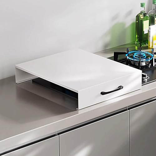 Cubre Encimera Gas, Protector Cocina Gas con Patas Antideslizantes, para Cocinas de Gas, Utensilios de Cocina Hechos a Mano(White,14x18in/35x45cm)