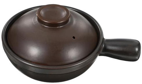Toyvian Cazuela Tapa Para Sopa y Arroz Pequeña, Olla De Barro De Cerámica De Litio Resistente a Altas Temperaturas, Menaje Tradicional Para Cocina Del Hogar, Adecuado Para Guisos y Arroz, 1 Unidad