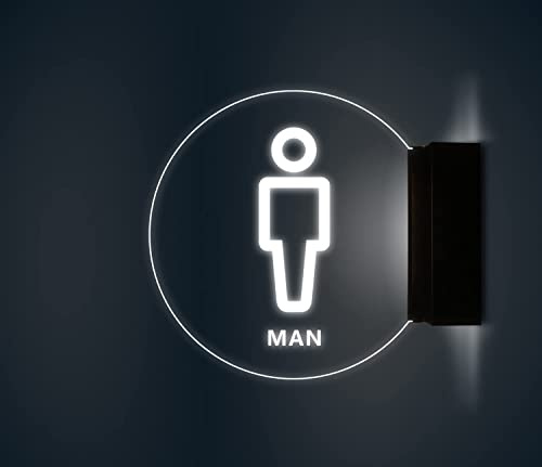 GLJTUO WC-Schild, beleuchtetes Badezimmertürschild, Moderne Acryl-Toilettenleuchten für Damen und Herren