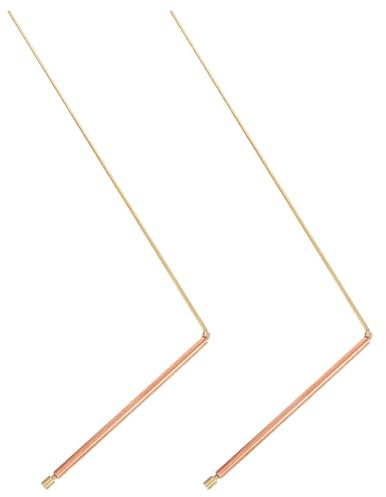 Milisten Lot de 2 Baguettes de Sourcier en Cuivre 99% Pur, Double Tête Plate Bicolore, Tiges Légères et Robustes pour Détection de Trésors, Chasse aux Fantômes et Divination par L’Eau,
