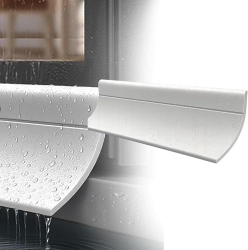 Barrera de Lluvia Autoadhesiva para Ventanas, Sello Impermeable 300 cm - Flexible y Cortable, Protección Antifugas 170° para Ventanas Corredizas y Abatibles (Blanco, Ancho (4,5 cm))