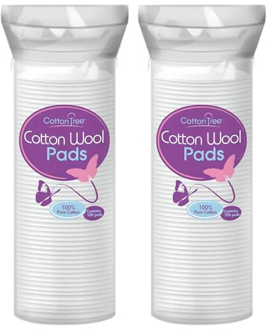 Wattepads aus 100% Baumwolle – Weiche Abschminkpads für Make-up-Entfernung, Gesichtsreinigung und Kosmetikanwendung, fusselfrei – 2 × 80 Pads, Größe Small
