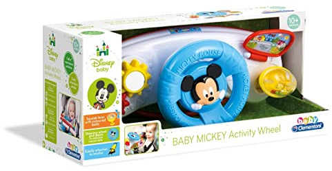 Disney Baby Clementoni - Baby Mickey Volante Attività Giocattolo per Bambini 10+ Mesi, Gioco per Passeggino Prima Infanzia con Leve e Ingranaggi per Comprendere la Relazione Causa-Effetto, 17213