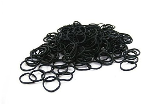 Bandes de Caoutchouc Noir 250 Pièces, Bandes de Tressage de Cheveux Souples Élastique pour les Cheveux des Enfants, Petites Dreadlocks, Coiffure de Mariage et Plus