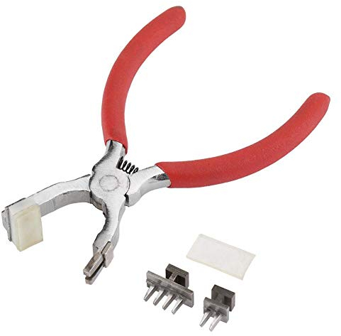 Kit di Pinze per Punzonatura Girevole, Stitch Punch Pliers, Leather Embossing Tool, 4 mm, per Cintura Sella Cinturino Orologio Scarpe Tessuto Carta