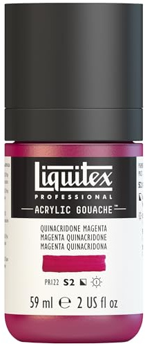 Liquitex 2059114 Professional Acryl Gouache - Quinacridone Magenta, 59ml Flasche, matt - Acrylfarbe mit Gouache Eigenschaften, Hochdeckend, Wasserfest & Lichtecht