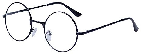 JoXiGo Reading Glasses Black for Women Men Retro Round Metal Frame Clear Lens Stylish with Glasses Case, +1.5