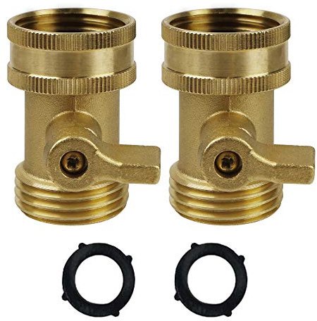 Twinkle Star Water Hose Shut Off Valve, 2 Pack Heavy Duty 3/4 Inch Solid Brass Garden Hose Connector, TWIS3003