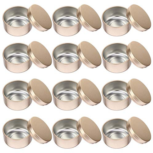 Diy Kerzendose 12 Metalldosen, Aluminiumdosen, leere Kerzendosen, Gewürzdosen mit Deckel, für selbstgemachte Kerzen, Salben, Gewürze Aufbewahrungsdose Für Kerzen