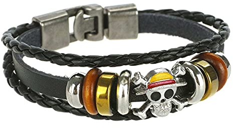 CosplayStudio One Piece - Braccialetto avvolgente con Jolly Roger della banda del cappello di paglia
