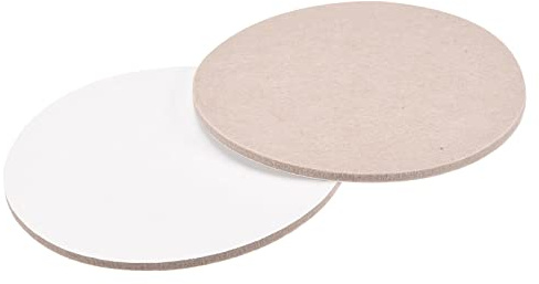 sourcing map Felt Furniture Pads, 150mm Dia Self-Stick Non-Slip Anti-Scratch Round Felt Pads Cabinet Closet Feet Floor Protector Beige 2 Pads