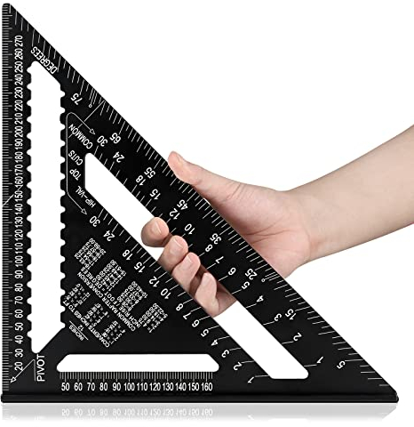 Beslands Zimmermannswinkel Winkelmesser geodreieck groß metrisch Dreieckslineal (schwarz, 300mm)