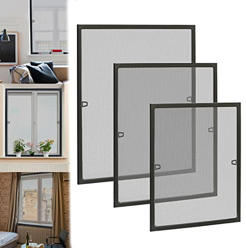 LZQ Moustiquaire pour fenêtre - Avec cadre en aluminium - Moustiquaire - Moustiquaire pour fenêtre - Sans perçage ni vis (100 × 120 cm, anthracite)