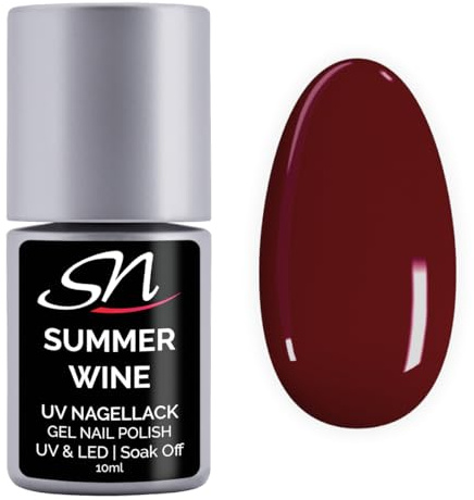 SN Nageldesign UV Nagellack dunkelrot Gellack UV LED Gel dark red soak off Farbgel Nails 10ml - Summer Wine SN211