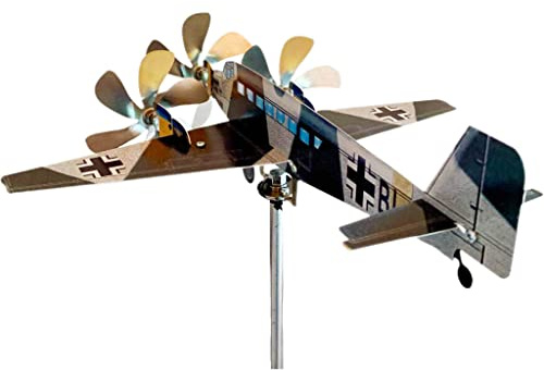 Aereo segnavento, Junkers JU52, in acciaio inox su cuscinetti a sfera, prodotto in Italia