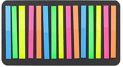 Alnicov Lot de 6 onglets de marqueurs Onglets d'index colorés Bandes de surligneur de Texte néon Onglets de Drapeau Drapeaux de Page Collants pour Livres Signets Notebook (1800 Feuilles)