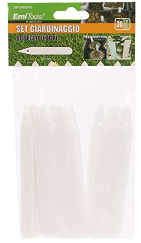 Lot de 30 plaques signalétiques pour plantes, étiquettes de fleurs, marqueurs légumes de jardin, 123 mm, couleur blanche