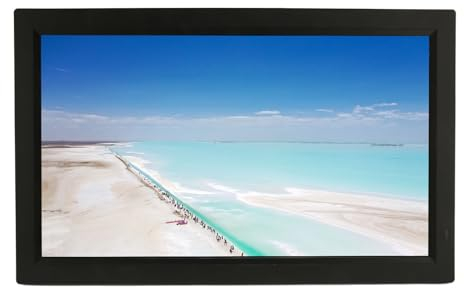 21,5 Zoll 64 GB Digitaler WiFi-Bilderrahmen mit Fernbedienung, Wandmontage, Lichtsensor, Teilen von Fotos/Videos über Apps und E-Mail, HD-IPS-Bildschirm, Bildvorschau (Black)