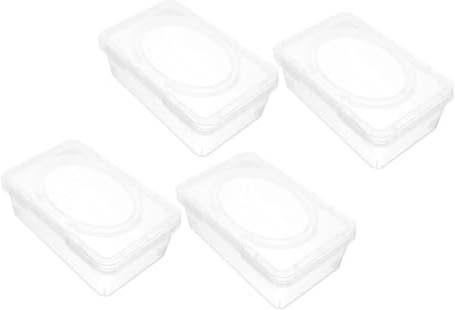 Garneck 4stücke Feuchttücher-box Mit Einfacher Öffnungs Und Schließfunktion Ergonomischem Design Für Badezimmer Schlafzimmer Wohnzimmer Als Aufbewahrungsbehälter Und Dekoration