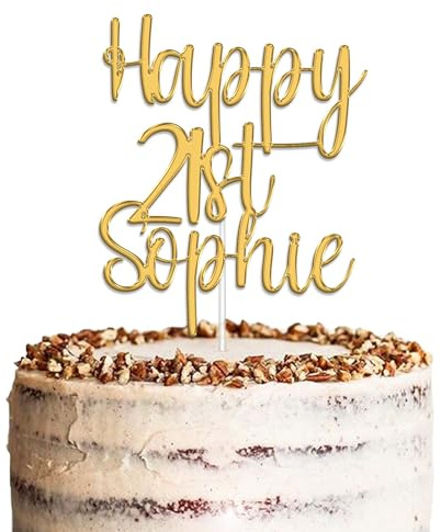 KreateSquare Personalised Cake Topper, Custom Name Party Cake Decoration