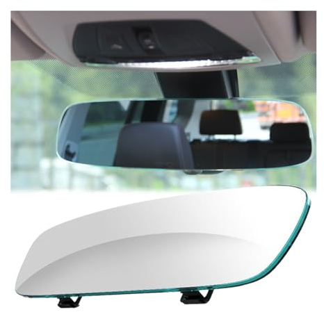 JNNJ Specchietto Retrovisore per Auto, Specchietto Retrovisore Panoramico Interno Regolabile Di Aspirazioneinterno Regolabile per Auto, Specchietto Retrovisore Interno Auto Infrangibile(Bianco)