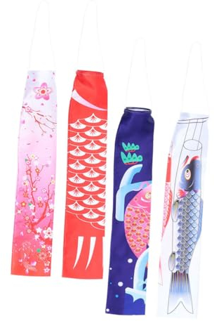 Sosoport 8stücke Japanische Karpfenflaggen Dekorative Windsäcke Für Sushi-restaurants Und Outdoor-dekoration Leichte Farbenfrohe Hängedekoration Für Garten Und Innenräume Exotische