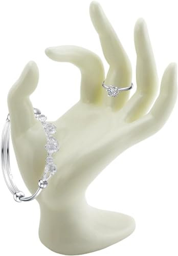 BZVCRTYKL Hand-Schmuckhalter, Ok-Form, Mannequin-Hand-Ausstellungsständer for Armbänder, Ringe, moderner Stil, PVC-Handständer, 17 x 11 cm/104