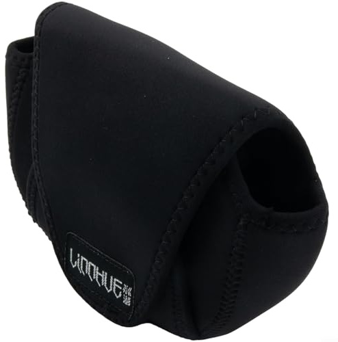 Kompakte Trommelrollentasche für einfache Lagerung und Schutz von Angelrollen, Spinnrolle Tasche schwarz