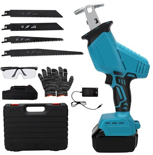 Sega Alternativa Compatibile con Makita 18V, Sega Gattuccio Elettrica a Velocità Variabile, Sega Manuale Elettrica con Cambio lama senza Attrezzi, Adatto per Tagliare Legno e Metallo (Una Batteria)