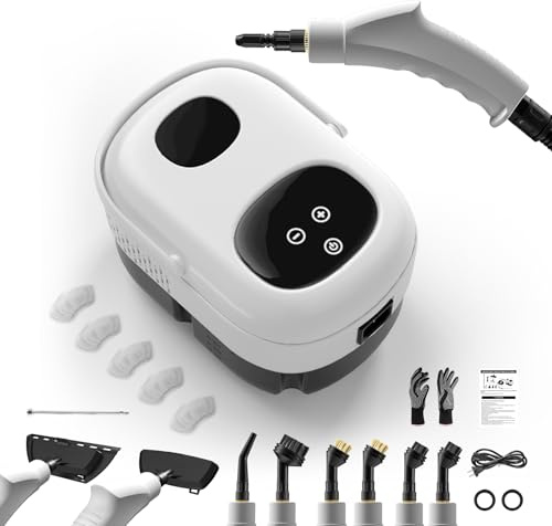 Steam Cleaner, Upgraded 2500W Handheld Steamer Cleaning, High Pressure Steamer for Cleaning, Portable Steam Cleaner for Home With 3 Brushes, High-Temperature Steamer for Kitchen, Bathroom [White]