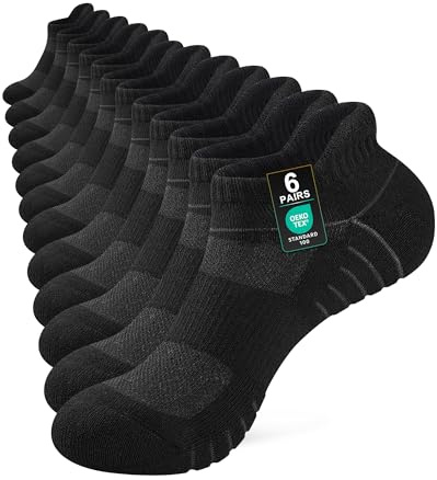 Niorasen Herr Dam Sneakersockor 35-50, Snabbsportstrumpor, Bekväma andningsbara, Bomull, 6-pack, Anti-blås, Passar till löpning träning