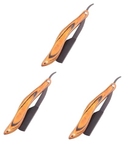 FRCOLOR 3 Piezas Afeitadora Plegable Maquinillas De Afeitar Equipo Tijeras Pararse Recortadora Derecho Cortador De Pelo Hoja Única Cepillo Secador De Pelo Aseo Acero Inoxidable