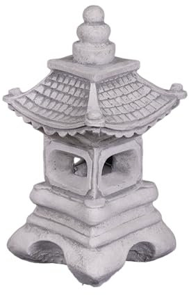 gartendekoparadies.de Japanese Garden Stone Lantern Yukimi 31cm Height 16cm Width 6kg Grey Cast Stone Frost Proof Outdoor