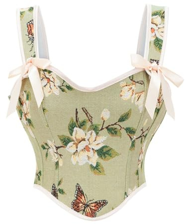 Corsage gothique vintage pour femmes, corset à lacets à pleine poitrine, bustier Renaissance, corset médiéval, tops victoriens avec ourlet à volants, lace-up veste