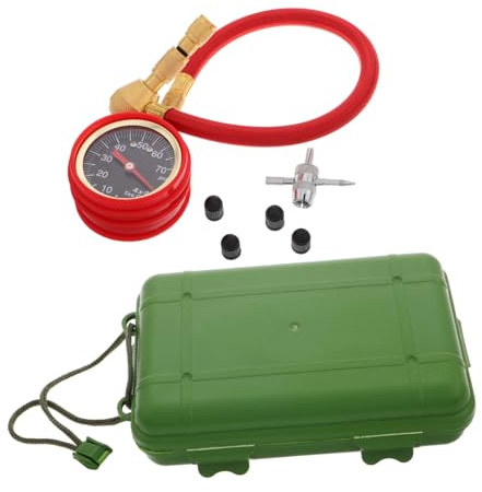 Ciieeo 1set Manometro Meccanico Per Pressione Pneumatici Auto Misuratore Di Pressione Per Pneumatici Con Valvola Per Misurazioni Accurate Accessorio Per Modifiche Off-road e Auto