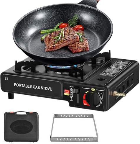 Réchaud de camping portable, réchaud de randonnée avec design compact | Barbecue de table 2 en 1 pour équipement de survie en plein air, pique-nique, barbecue et trekking