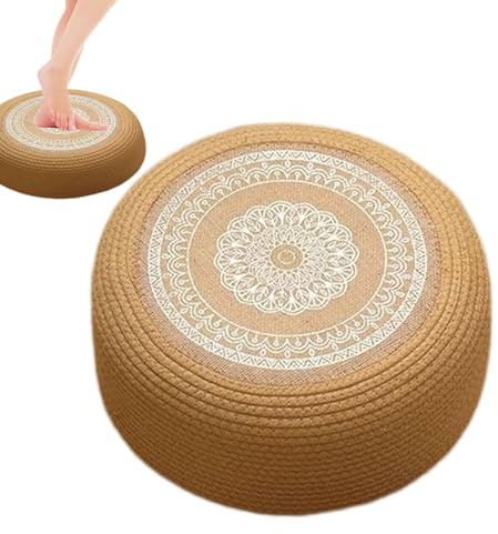 Genérico Meditación de cojín Tatami | Cojín de Piso | Almohadas de Piso Redondas de Asientos Grandes | Transpirable | Uso a Largo Plazo | y Negro | para el Yoga meditación doméstica
