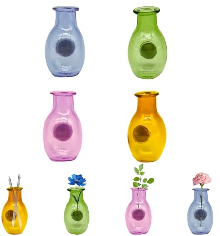 4 Stück Katzenschnurrhaarhalter, kleine Vasenmagnete für Kühlschrank, Pflanzenhalter,Aufbewahrungssammlung, DIY-Ornament, Heimdekoration für Andenken, getrocknete Blumen, Vase Magnete für Kühlschrank