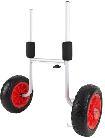 Carro de Kayak, Dolly de Canoa con Ruedas Sólidas de 10 Pulgadas, Ancho Ajustable, Carrito de Transportista