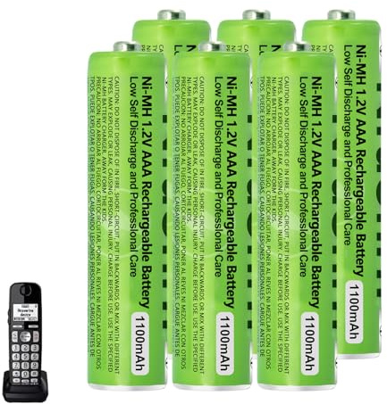 6 Stück NiMH Akku AAA 1,2V 1100mAh für Gigaset&Panasonic Schnurlostelefone | Wiederaufladbar AAA Batterien vorgeladen, niedrige Selbstentladung, 2500 Zyklen für Schnurlose Telefone